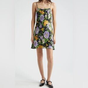 Farm Rio NWT Capri Floral Black Mini Slip Dress Sz M & XL